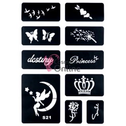 Sabloane de corp pentru tatuaje temporare Henna SHT031, set 10 bucati MJ 1188079